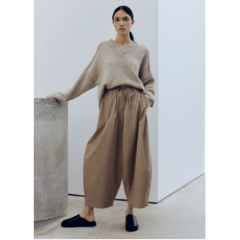 Wide Leg Drawstring Pants in Khaki
